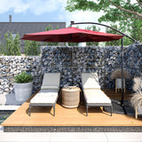 10FT  Hanging Outdoor Patio Umbrella W/ Cross Base