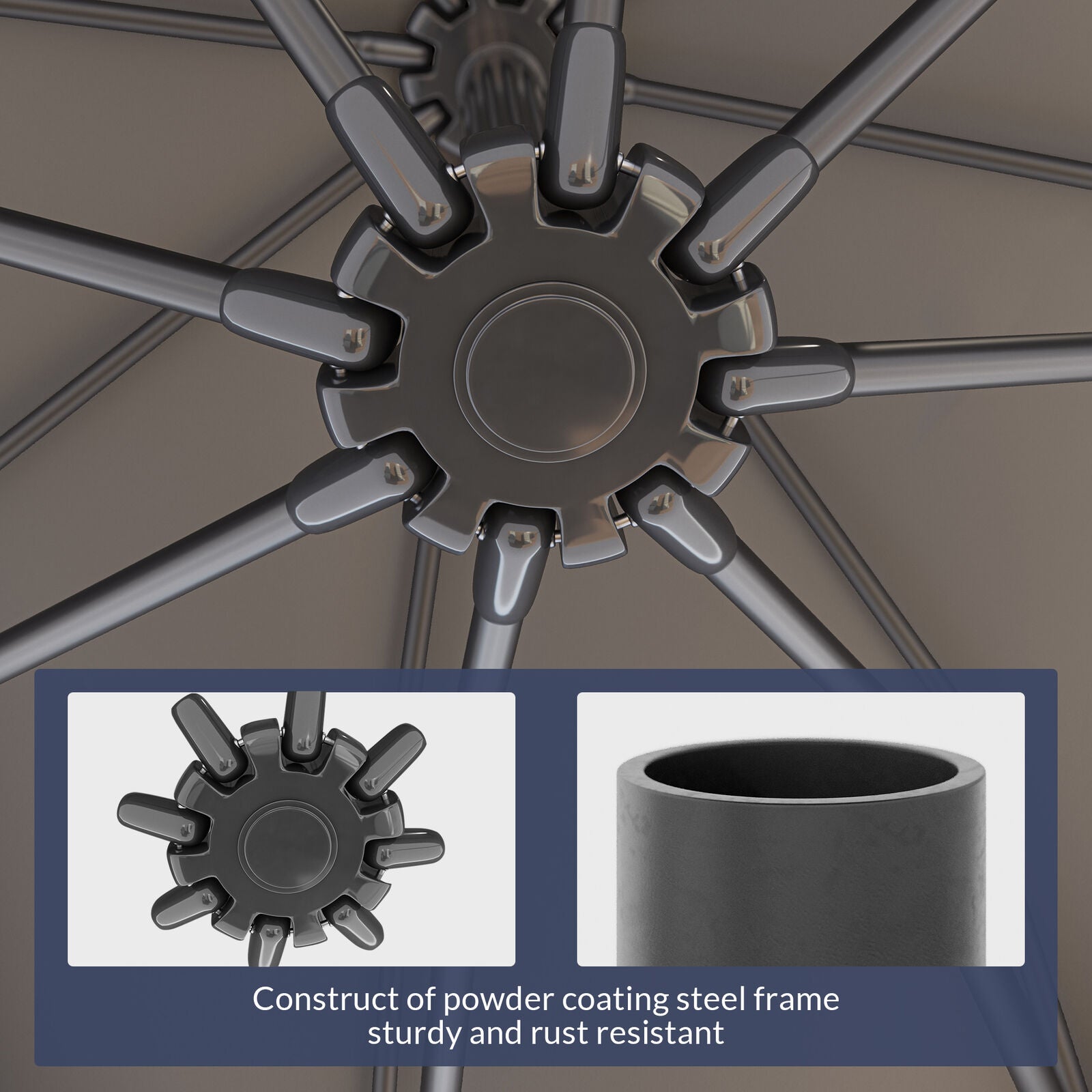 10FT  Hanging Outdoor Patio Umbrella W/ Cross Base