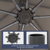 10FT  Hanging Outdoor Patio Umbrella W/ Cross Base