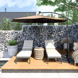 10FT  Hanging Outdoor Patio Umbrella W/ Cross Base