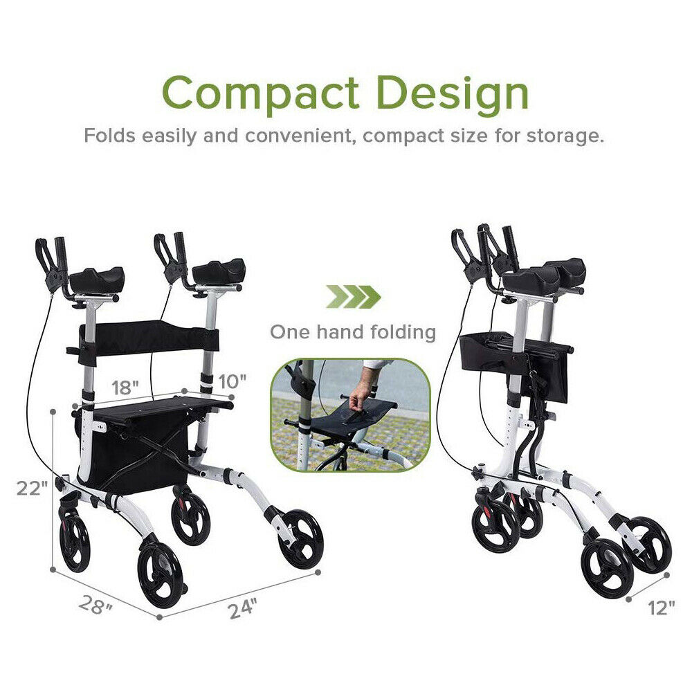 Upright Rollator Walker, Stand Up Rolling Walker with 8” Wheels - Generu - Generu