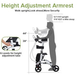 Upright Rollator Walker, Stand Up Rolling Walker with 8” Wheels - Generu - Generu