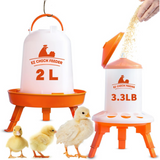 EZ 3.3lbs Chick Feeder & 2L Waterer