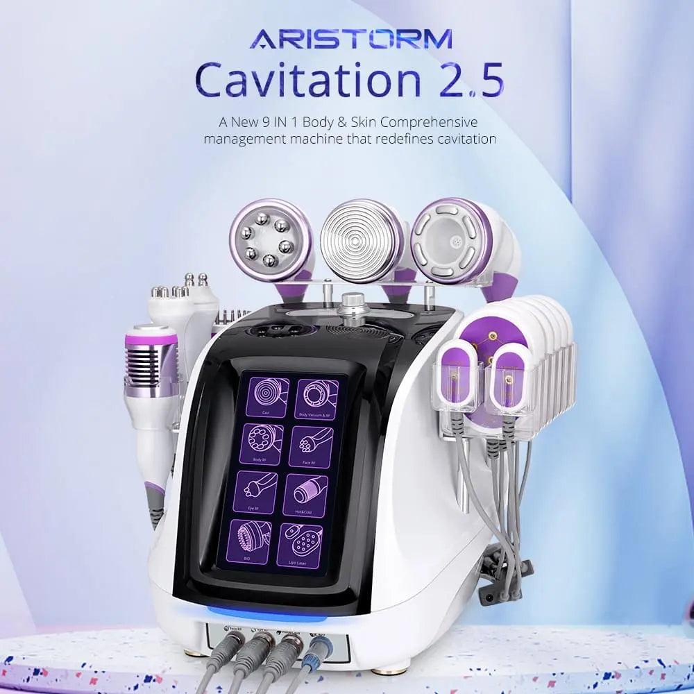 9 in 1 Ultrasonic 40K Unoisetion Laser Lipo Cavitation Machine