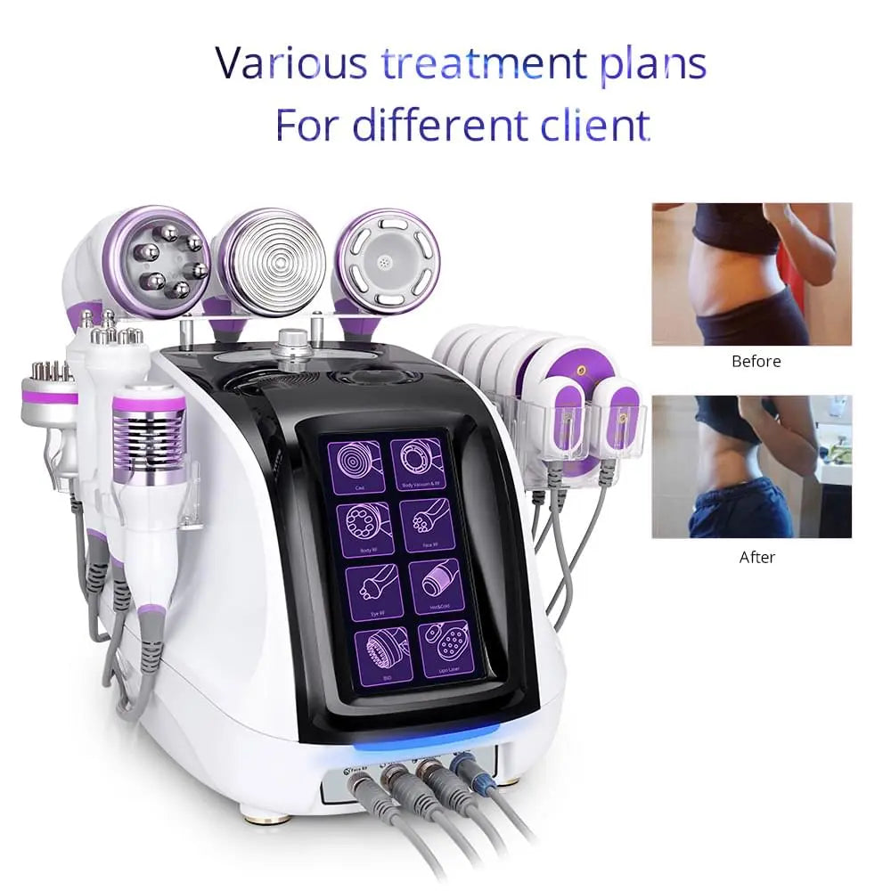 9 in 1 Ultrasonic 40K Unoisetion Laser Lipo Cavitation Machine