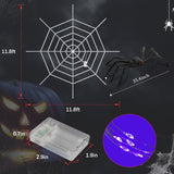 12FT LED Spider Web Halloween Party Decorations Outdoor
