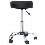Adjustable Medical Spa Black 25" Padded Rolling Stool With Wheels