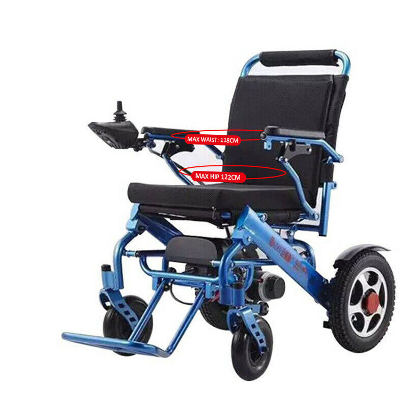 Foldable Electric Wheelchair Lightweight Motorised Power Wheel Chair For Elderly, Blue - Generu - Generu