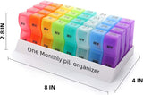 Monthly Medicine Organizer 2 Times a Day, One Month/30-Day Pill Box