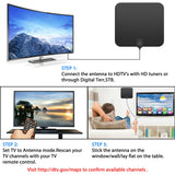 300 Miles Indoor Digital Amplified HDTV Antenna w/ Signal Booster - Generu - Generu