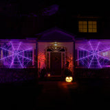 12FT LED Spider Web Halloween Party Decorations Outdoor