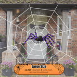 12FT LED Spider Web Halloween Party Decorations Outdoor