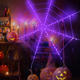 12FT LED Spider Web Halloween Party Decorations Outdoor