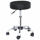 Adjustable Medical Spa Black 25" Padded Rolling Stool With Wheels