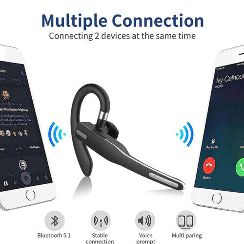Dual Mic Wireless Bluetooth 5.1 Noise Cancelling Headset For Truckers Office Calls